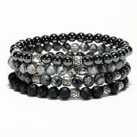 Thumbnail for Men's 4pc Natural Stone 'SLOW RELEASE ENERGY' Bracelet Set