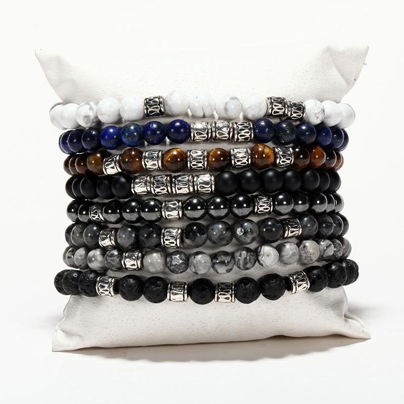 Men's 4pc Natural Stone 'SLOW RELEASE ENERGY' Bracelet Set