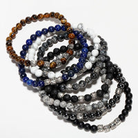 Thumbnail for Men's 4pc Natural Stone 'SLOW RELEASE ENERGY' Bracelet Set