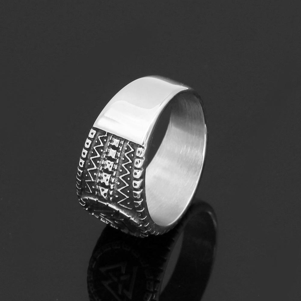 Mens  Stainless Steel Norse Valknut Rune amulet Ring