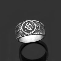 Thumbnail for Mens  Stainless Steel Norse Valknut Rune amulet Ring