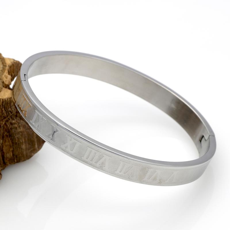 Roman Styled Titanium Steel Bangle