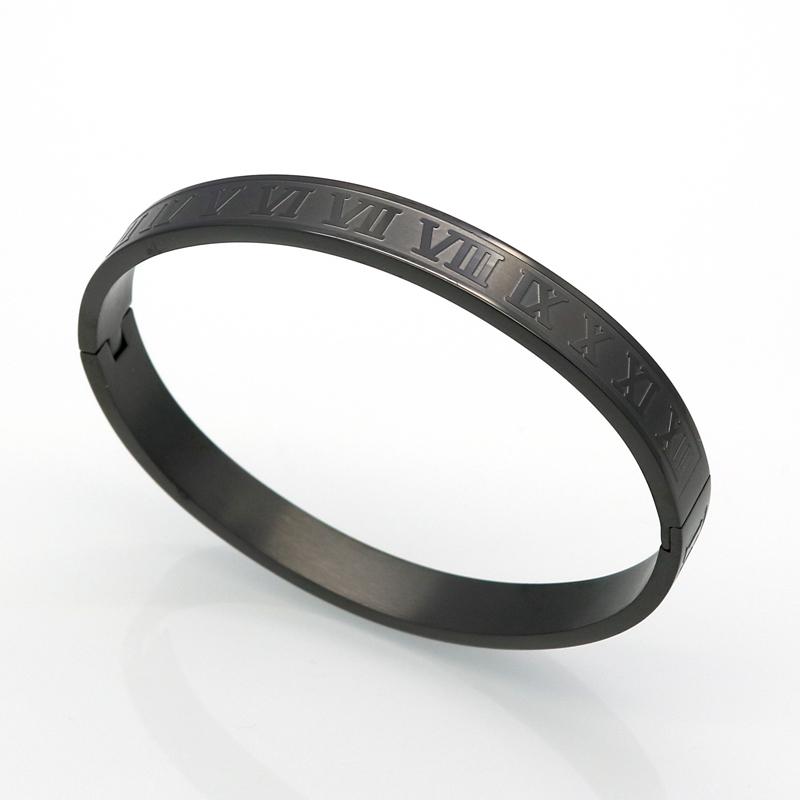 Roman Styled Titanium Steel Bangle