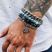 Thumbnail for Find Your Zen: 4-Piece Men's Bracelet Set with Om Charm