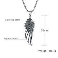 Thumbnail for Men 's Titanium  Steel  Angel Wing 'FAITH' Necklace