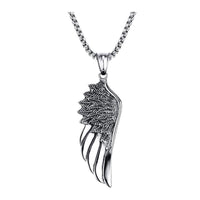 Thumbnail for Men 's Titanium  Steel  Angel Wing 'FAITH' Necklace