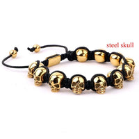 Thumbnail for Men's Titanium Steel 'NO SKULLDUGGERY' Braided Wrap Bead Bracelet-4 Colors