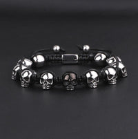 Thumbnail for Men's Titanium Steel 'NO SKULLDUGGERY' Braided Wrap Bead Bracelet-4 Colors