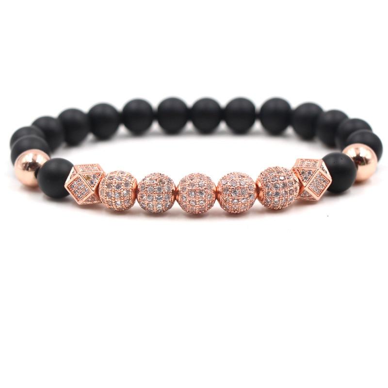 Men's Matte Onyx & Zirconia Accent PERSEVERANCE Bracelet Set