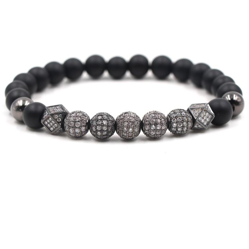 Men's Matte Onyx & Zirconia Accent PERSEVERANCE Bracelet Set