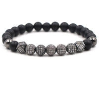 Thumbnail for Men's Matte Onyx & Zirconia Accent PERSEVERANCE Bracelet Set