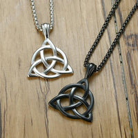 Thumbnail for Men's Stainless Steel Viking TRIQUETRA KNOT Necklace