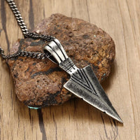 Thumbnail for Titanium Steel  Vintage tribal  Spearhead FEARLESSNESS Pendant Necklace