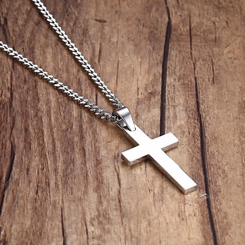 Men's Minimalistic Stainless Steel Cross Necklace