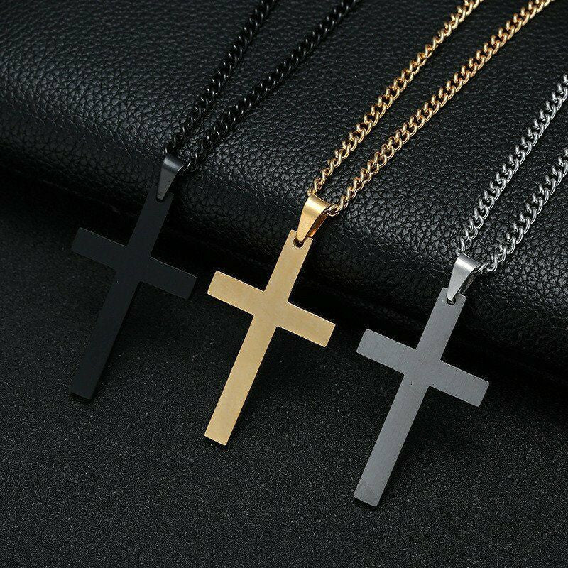 Men's Minimalistic Stainless Steel Cross Necklace