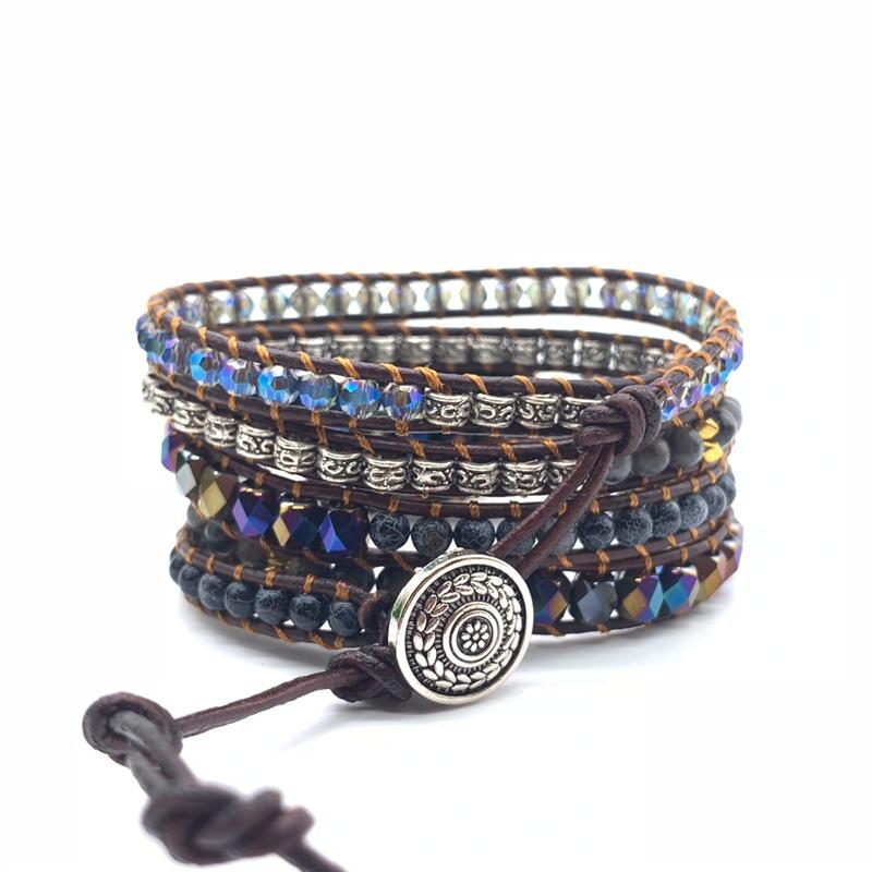 Black Onyx Protection and Healing Woven Wrap Bracelet