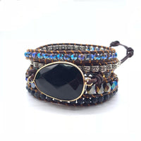 Thumbnail for Black Onyx Protection and Healing Woven Wrap Bracelet