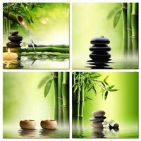 Thumbnail for 4 Panel Zen Canvas Perfect Bamboo