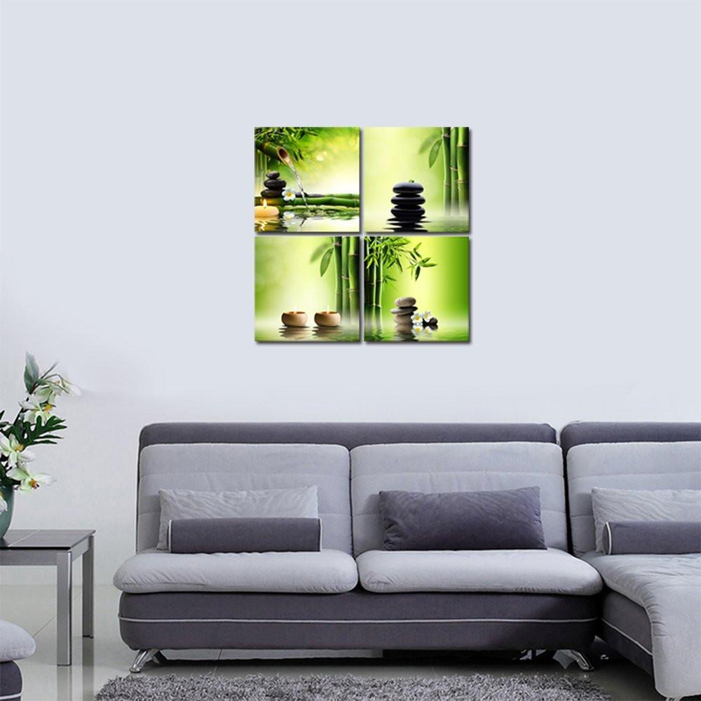 4 Panel Zen Canvas Perfect Bamboo