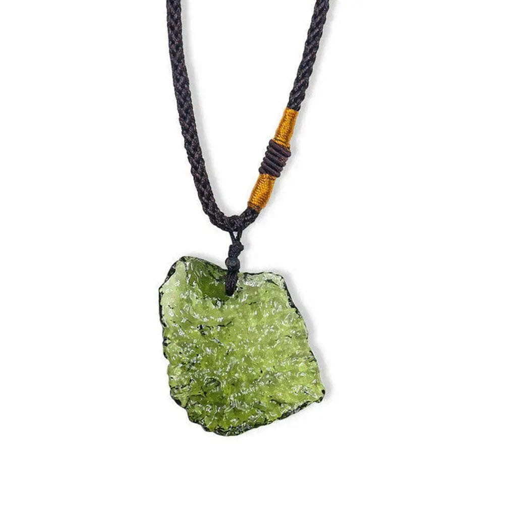 Authentic Moldavite Pendant – Natural Meteorite Stone Necklace