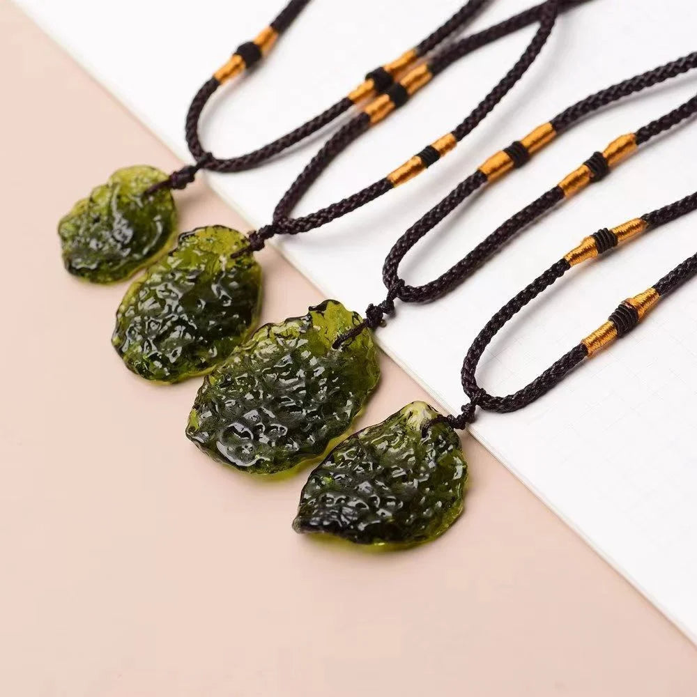 Authentic Moldavite Pendant – Natural Meteorite Stone Necklace