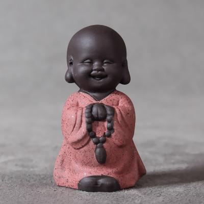 Cute Mini Monk with Beads Tea Pet Figurine