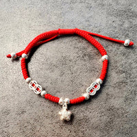 Thumbnail for Red Rope & Silver Ancient Coin & Lucky Star Bracelet