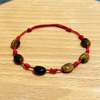 Thumbnail for Red Rope & Tiger Eye Stone 'PERSEVERANCE' Bracelet