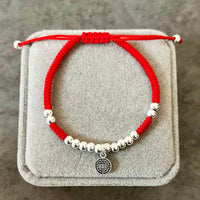 Thumbnail for Red Rope & Silver Lucky Lu Symbol Bracelet