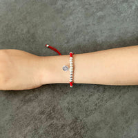 Thumbnail for Red Rope & Silver Lucky Lu Symbol Bracelet