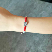 Thumbnail for Red Rope & Silver Wealth 'Fu' Symbol Bracelet