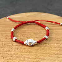 Thumbnail for Red Rope & Sterling Silver Ingot Bracelet