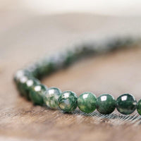 Thumbnail for Moss Agate & African Grass Jade  Hammered Copper Multi Wrap CLEANSING Bracelet