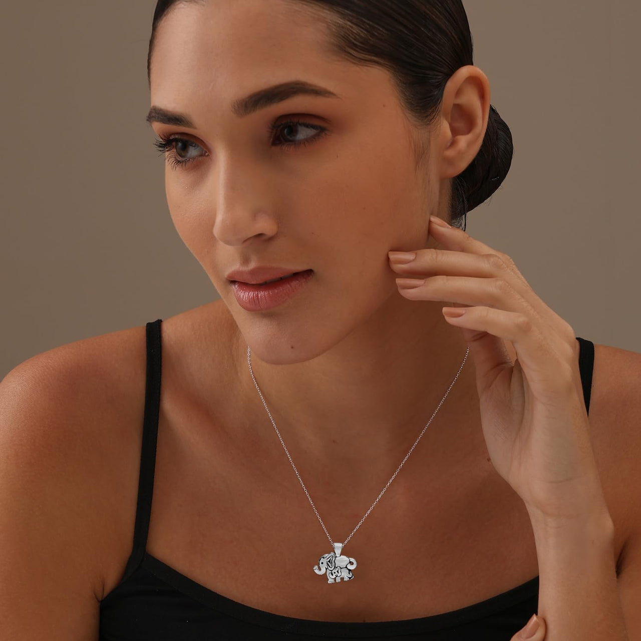 925 Sterling Silver Elephant Necklace
