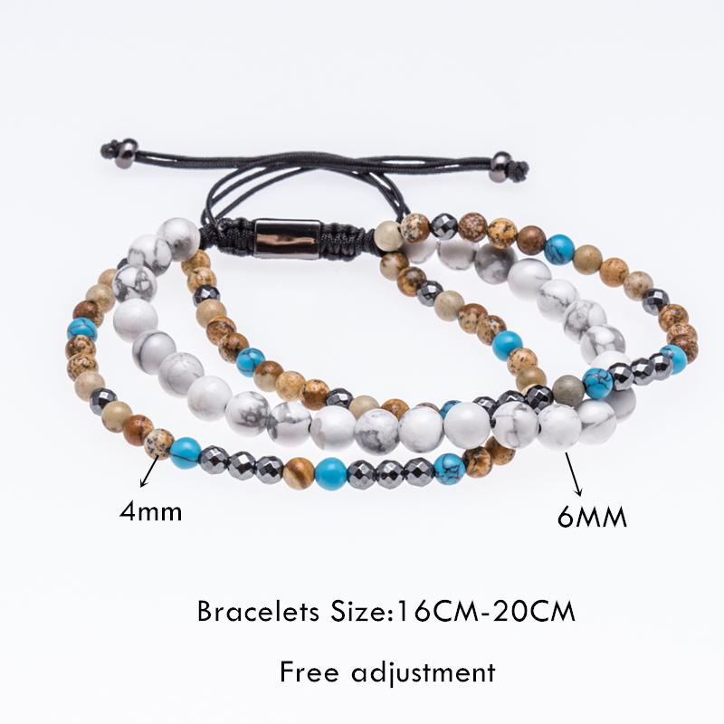 Multilayer Hematite,Jasper & Howlite CALMING Bracelet Set