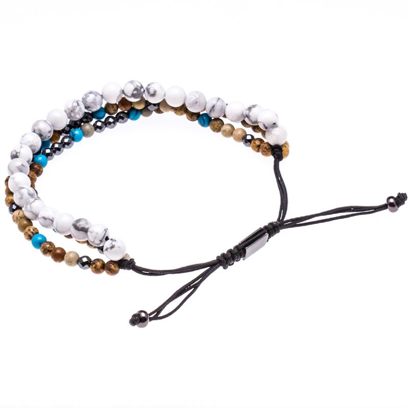 Multilayer Hematite,Jasper & Howlite CALMING Bracelet Set