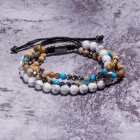 Thumbnail for Multilayer Hematite,Jasper & Howlite CALMING Bracelet Set