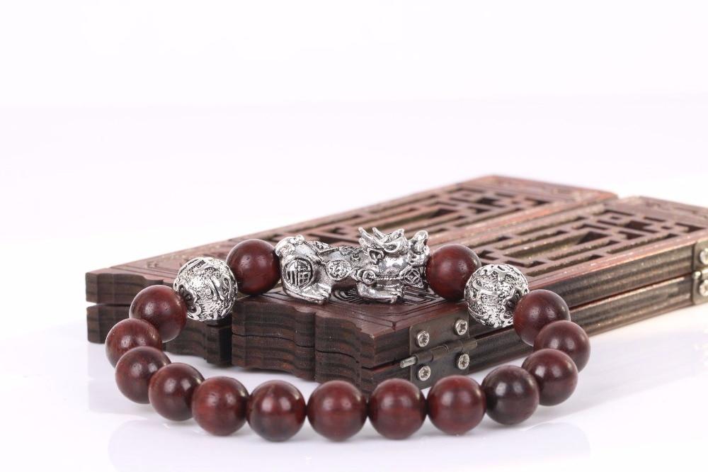 Natural  Rosewood bead & Pixiu & OM HEALING Bracelet