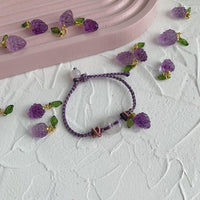 Thumbnail for Natural Amethyst Grape & Chalcedony Rope Bracelet