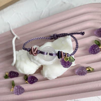 Thumbnail for Natural Amethyst Grape & Chalcedony Rope Bracelet