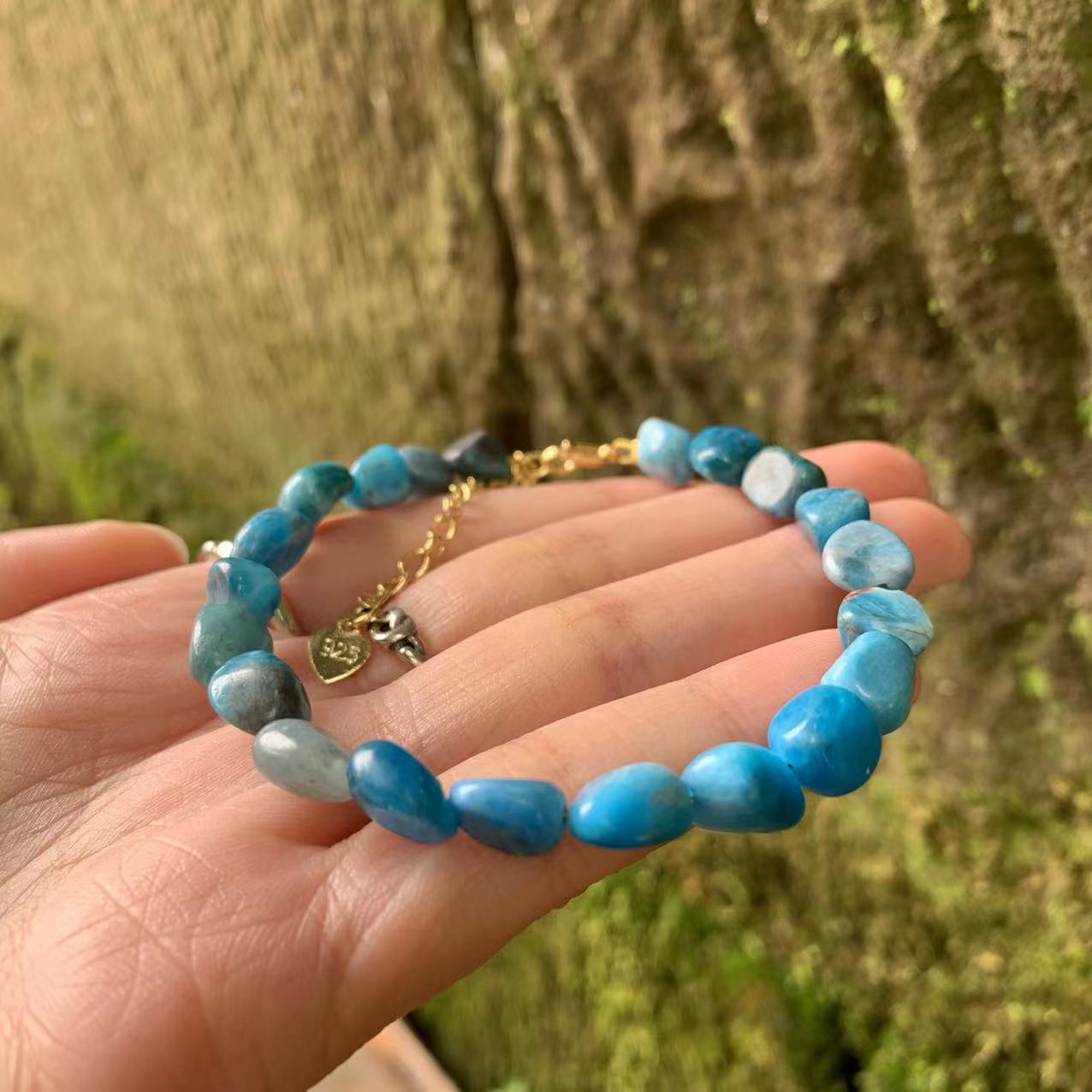 Natural Apatite 'MANIFESTATION' Bead Bracelet