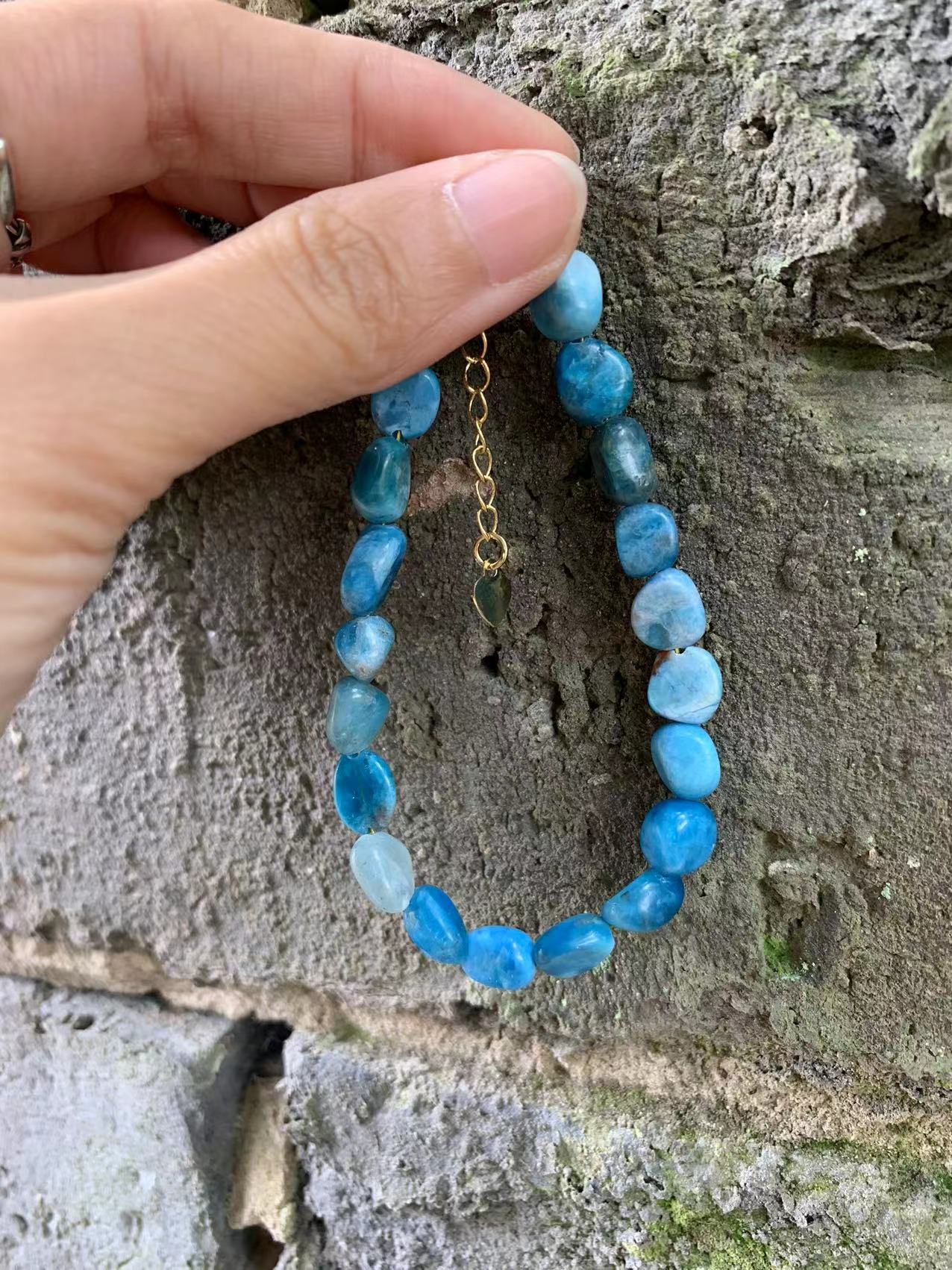 Natural Apatite 'MANIFESTATION' Bead Bracelet