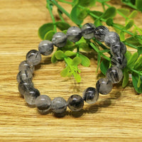 Thumbnail for Natural Black Tourmalinated Quartz BYE BYE BAD VIBES Bracelet