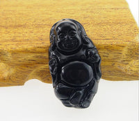 Thumbnail for Carved Obsidian Maitreya Buddha Pendant Necklace