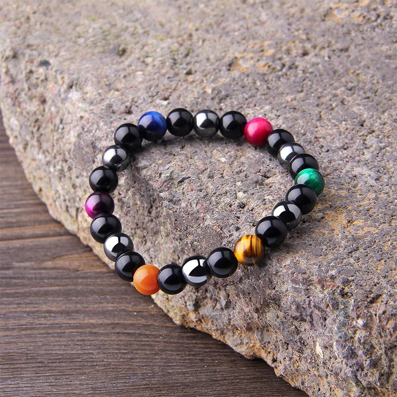 Natural Obsidian, Hematite & Assd Tiger Eye Beads MANIFEST GOALS Bracelet