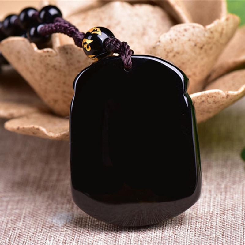 Natural Black Obsidian  Tiger Pendant