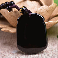 Thumbnail for Natural Black Obsidian  Tiger Pendant