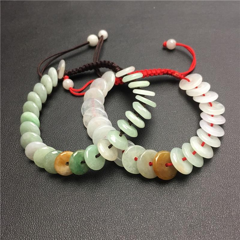 Burmese JADEITE HEALTH-GIVING  Lucky Red Rope Bracelet