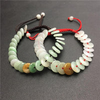 Thumbnail for Burmese JADEITE HEALTH-GIVING  Lucky Red Rope Bracelet