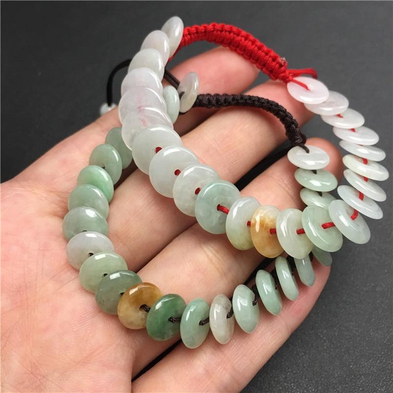 Burmese JADEITE HEALTH-GIVING  Lucky Red Rope Bracelet